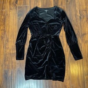 Express velvet black dress